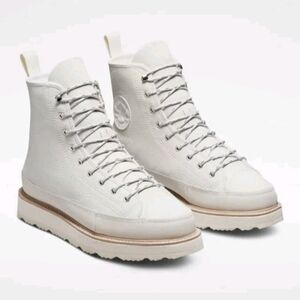 New Converse Chuck Taylor Crafted Leather Boot Hi Egret/Ivory/Pink 173212C  W7.5